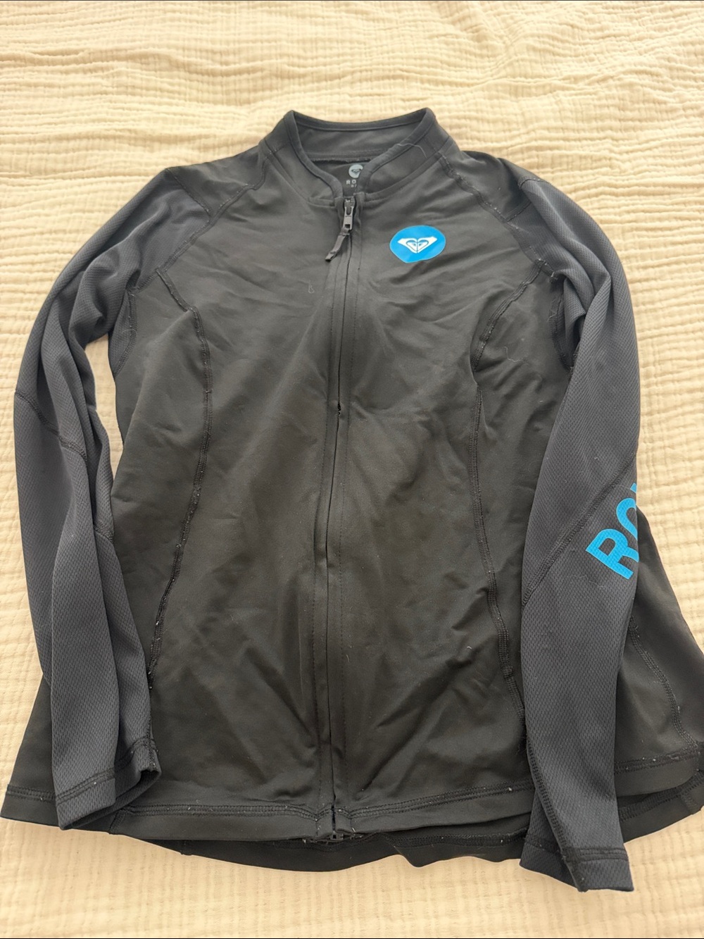 Roxy Black Performance Full-Zip Jacket with Blue Logo
